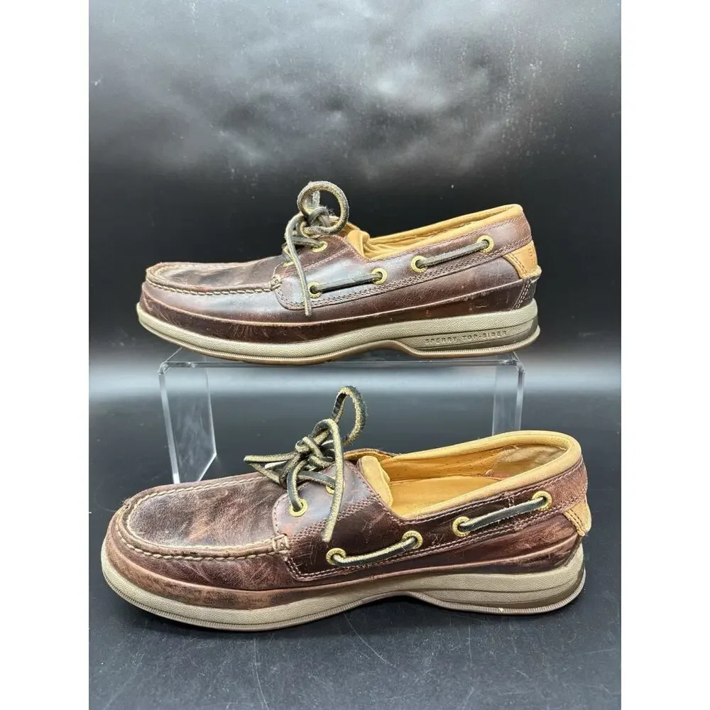 Sperry Gold Cup ASV 2-Eye Mens Size 7 Boat Shoes Amaretto Leather 0579052